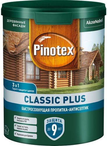 Пропитка-антисептик Omnitex Classic Plus 3в1 прозрачная 0,9 л, картинка