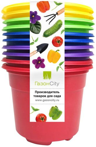 Набор горшков Color 9*6,8 см (уп.10 шт), разноцвет, изображение