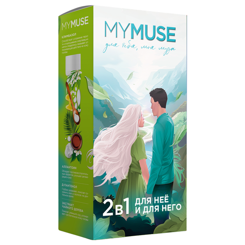 Подарочный набор MY MUSE гель для душа и шампунь-бальзам от перхоти, крупный план