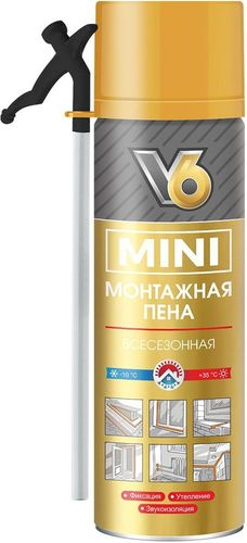 Монтажная пена бытовая V6 MINI всесезонная 360 мл, картинка
