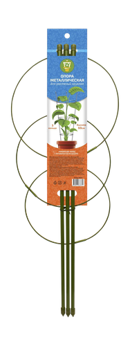 Опора для растений GARDEN&nbsp;SHOW 3 кольца h60см, крупный план