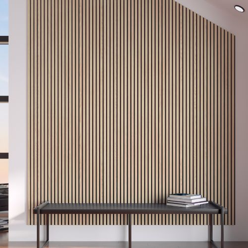 Панель стеновая акустическая Stella Comfort Light Дуб Снежный 2780х600х9 (уп.1шт.), картинка