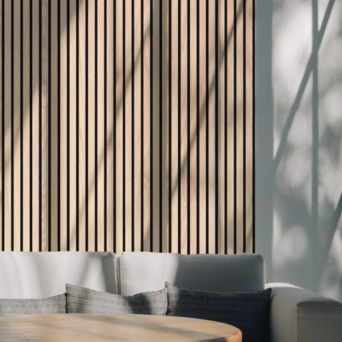 Панель стеновая акустическая Stella Comfort Light Дуб Снежный 2780х600х9 (уп.1шт.), детальное фото