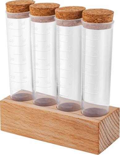 Набор для специй Sugar&Spice Rosemary 4 шт. на деревянной подставке, изображение