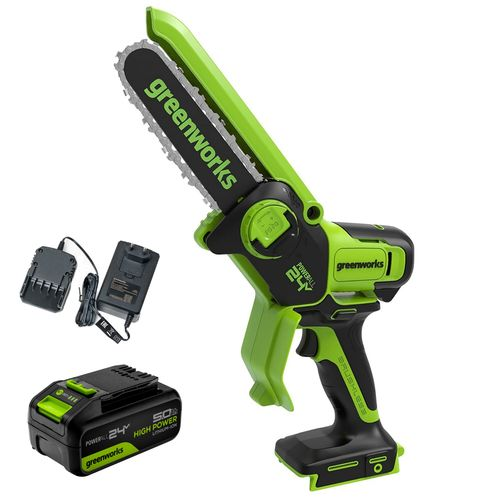 Пила аккумуляторная GREENWORKS 24В 15см, с акб и з/у, 2008707UA, крупный план