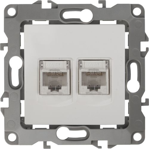 Розетка RJ-45 1 пост ЭРА Эра12 белый, детальное фото