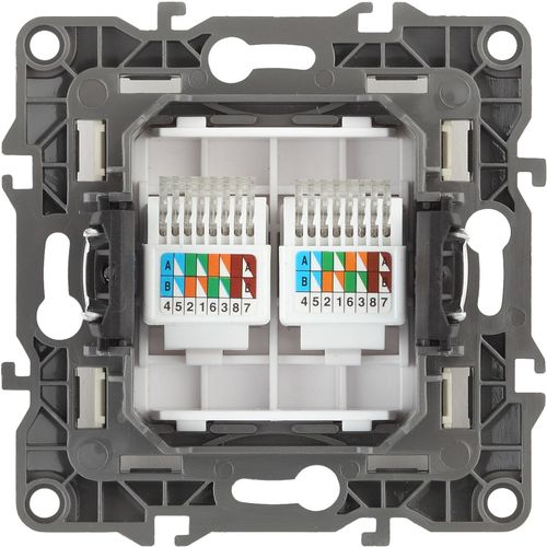 Розетка RJ-45 1 пост ЭРА Эра12 белый, крупный план
