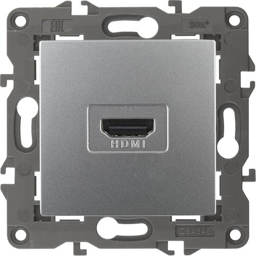 Розетка HDMI 1 пост ЭРА Elegance алюминий, вид