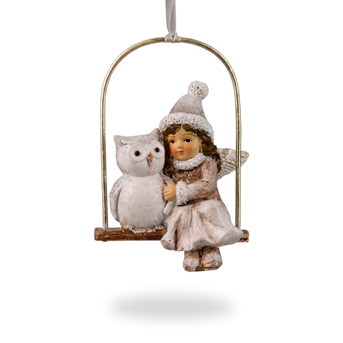 Украшение ErichKrause Decor лес, Ангел и совёнок, 6х3х9см, изображение