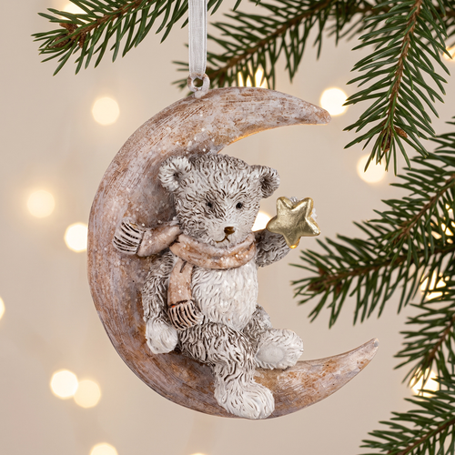 Украшение ErichKrause Decor лес, Мишка на месяце, 7х2х7см, изображение