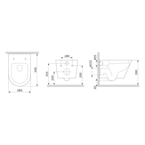 Подвесной унитаз AM.PM Sense Flashclean, вид