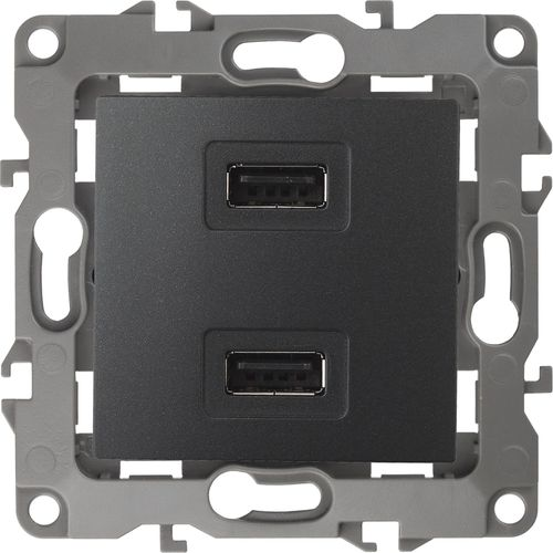 12-4110-05 ЭРА12 Устройство зарядное USB антрацит, изображение