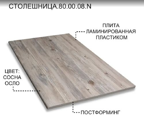 Столешница «Акваль Столешница» 80 см цвет Сосна Осло, картинка