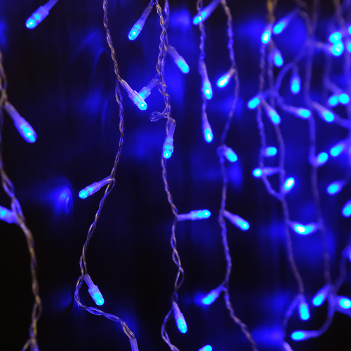 Гирлянда бахрома SH LIGHTS 100 LED синий 2 м, фото
