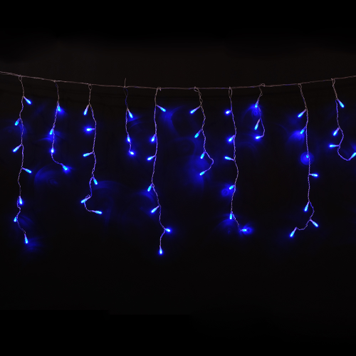 Гирлянда бахрома SH LIGHTS 100 LED синий 2 м, фотография