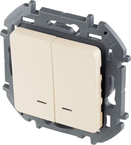 Выключатель 2-клавишный Legrand Inspiria 673631 слоновая кость, изображение
