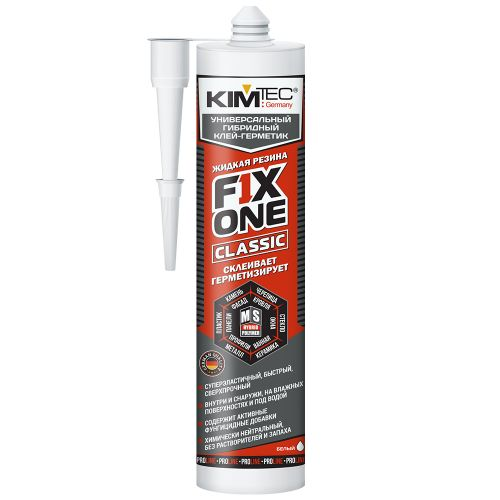 Клей-герметик на основе MS «KIM TEC» FIX ONE (Жидкая Резина), белый, 290 мл, фотография