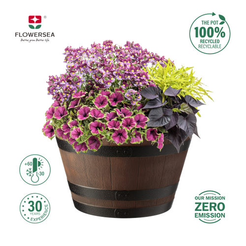Кашпо FLOWERSEA Jasmine 52х52х31см, коричневое, Арт. 200140576, вид