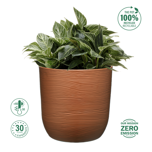 Кашпо для цветов FLOWERSEA Cactus 27х27х27см, цвет кирпичный, Арт. 200790266, фото