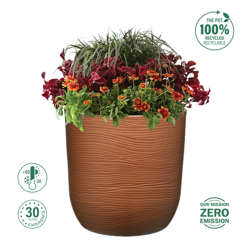 Кашпо для цветов FLOWERSEA Cactus 27х27х27см, цвет кирпичный, Арт. 200790266, вид