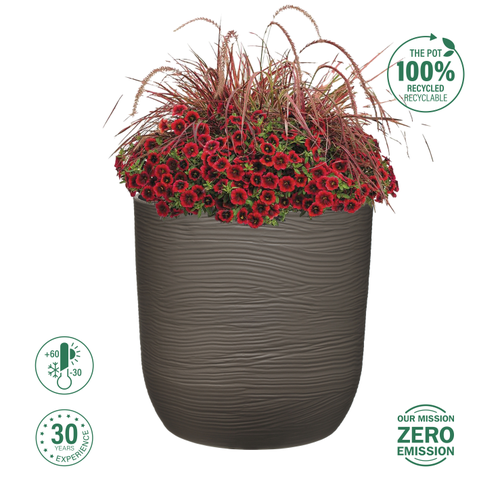Кашпо FLOWERSEA Cactus 35х35х35см, темно-серое, Арт. 600080002-3, вид