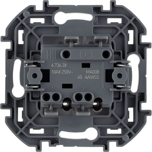Выключатель 2-клавишный Legrand Inspiria 673630 белый, вид