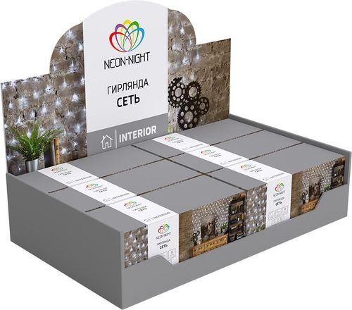 Гирлянда внутренняя сетка Neon-Night 180 LED белый 1,8 м, вид