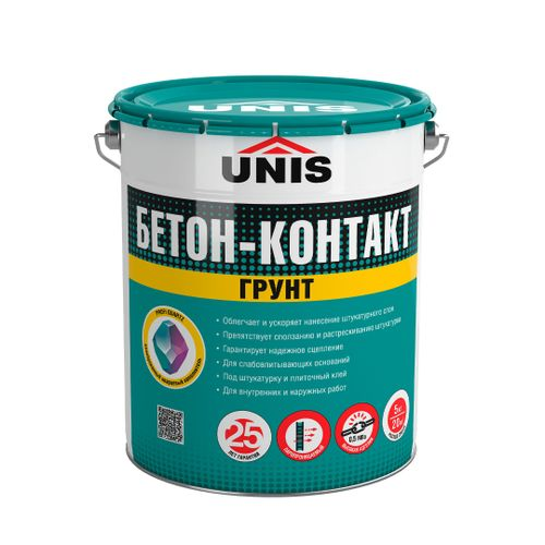 Грунтовка бетоноконтакт готовый UNIS ГРУНТ БЕТОН-КОНТАКТ ЮНИС розовый 5 л, фотография