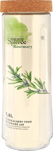 Банка для сыпучих продуктов Sugar&Spice Rosemary 1,6л с пробковой крышкой, изображение