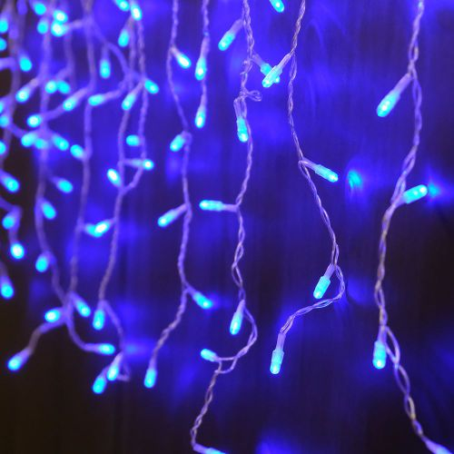 Гирлянда внешняя бахрома SH LIGHTS 80 LED синий 2 м, фото