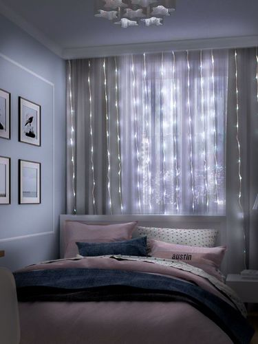 Гирлянда внутренняя занавес SH LIGHTS 240 LED белый 2 м, изображение