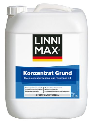 Грунтовка глубокого проникновения LINNIMAX Konzentrat Grund (1:4) 10 л, фотография