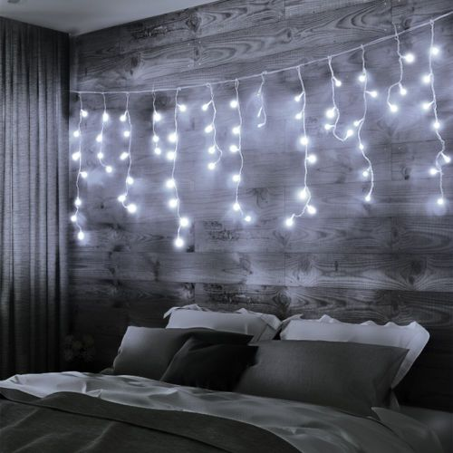 Гирлянда бахрома SH LIGHTS 80 LED белый 2 м, крупный план