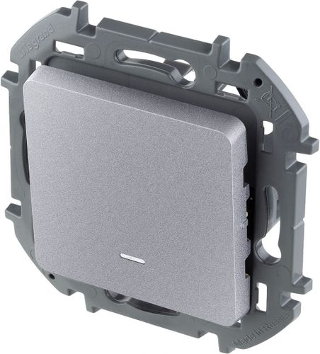 Переключатель 1-клавишный Legrand Inspiria 673662 алюминий, картинка