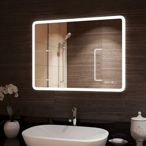 Зеркало "Romeo Led" 800х700 часы справа, подогрев, крупный план