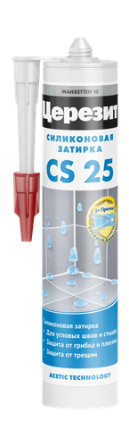 Затирка-герметик ЦЕРЕЗИТ силиконовая эластичная CS 25 цвет Манхеттен 280мл, изображение