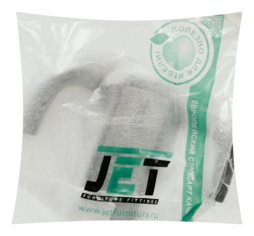Крючок мебельный JET 397 двухрожковый замак жемчужный серый браш.никель, картинка