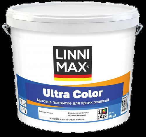 Краска водно-дисперсионная LINNIMAX Ultra Color / Ультра Колор База 1 9 л, детальное фото