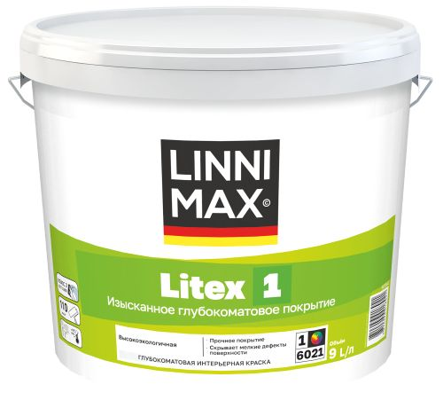Краска водно-дисперсионная LINNIMAX Litex 1 / Литекс 1 База 1 9 л, изображение