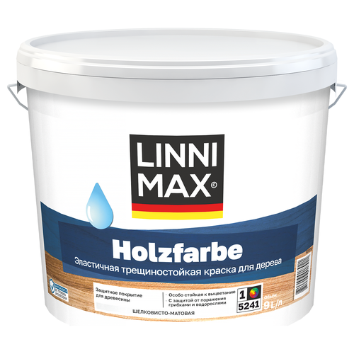 Краска водно-дисперсионная LINNIMAX Holzfarbe / Хольцфарбе База 1 9 л, вид