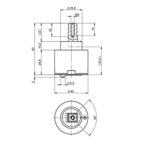 Картридж Lemark SEDAL с керамическими пластинами, 40 мм, короткий, LM8505P-BL, детальное фото