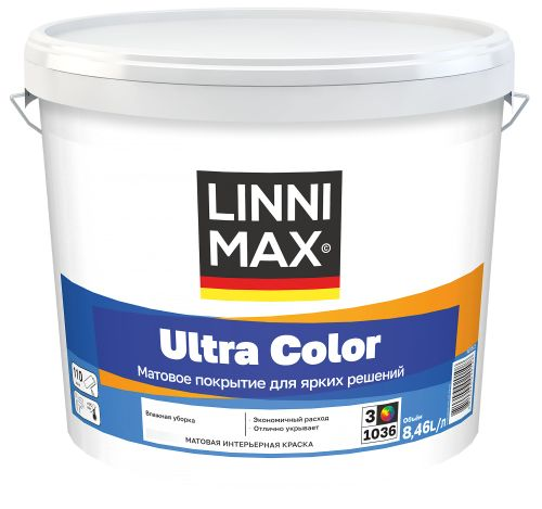 Краска водно-дисперсионная LINNIMAX Ultra Color / Ультра Колор База 3 8,46 л, фото