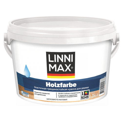 Краска водно-дисперсионная LINNIMAX Holzfarbe / Хольцфарбе База 1 1,25 л, фотография