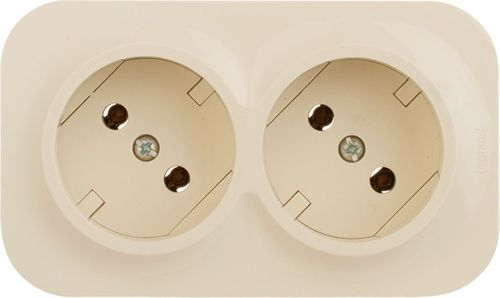 Розеточный блок 2 поста Legrand Quteo 782261 слоновая кость, вид