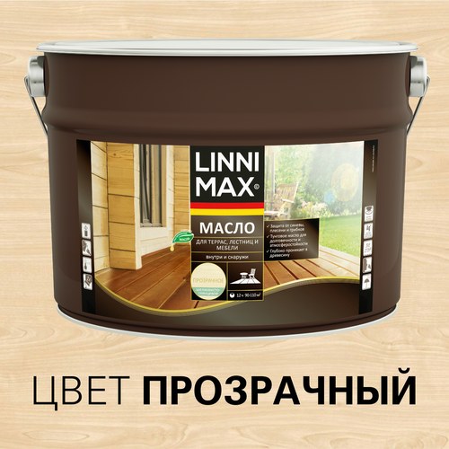 Масло МLINNIMAX для террас, лестниц и мебели защитно-декоративное прозрачное 9л, крупный план