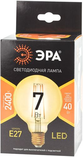 Лампа светодиодная шар f 7 Вт e27 3к тёплый белый, фотография