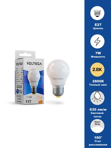 Светодиодная лампа Simple Globe 7W 2800K E27 (7052), изображение