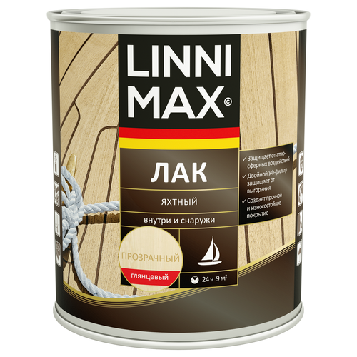 Лак алкидно-уретановый LINNIMAX Лак Яхтный глянцевый 0,75 л, вид