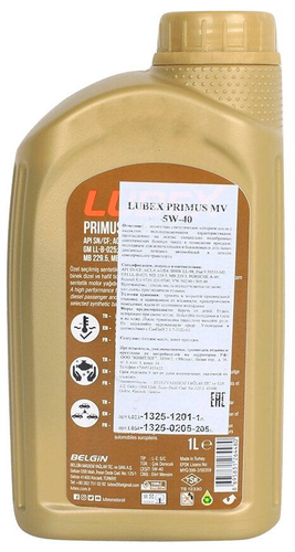 Масло синтетическое LUBEX PRIMUS MV 5W-40 1л, изображение