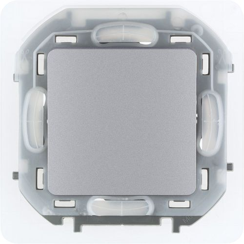 Переключатель 1-клавишный Legrand Inspiria 673672 алюминий, крупный план